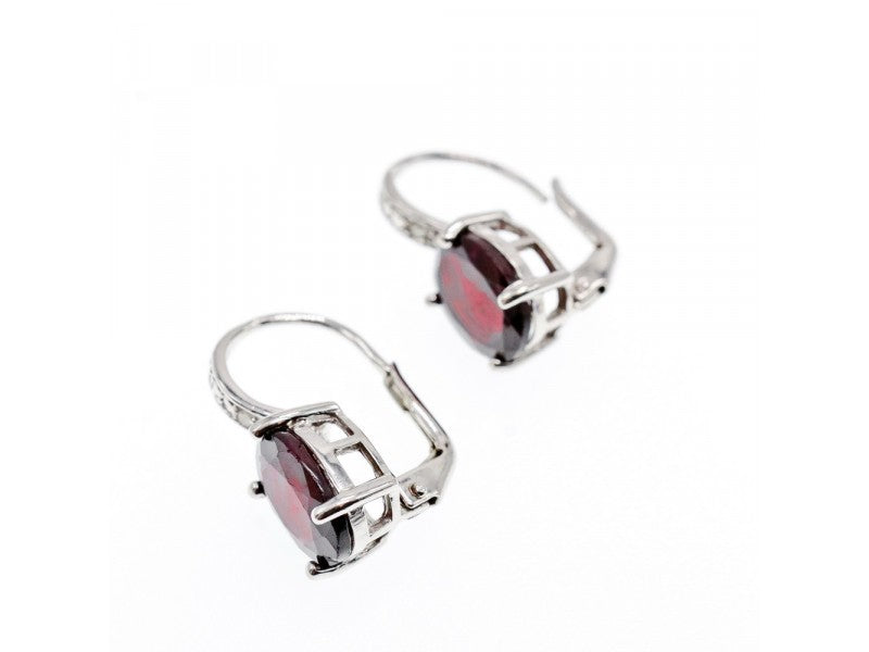 925 Sterling Silver Almandine Earrings