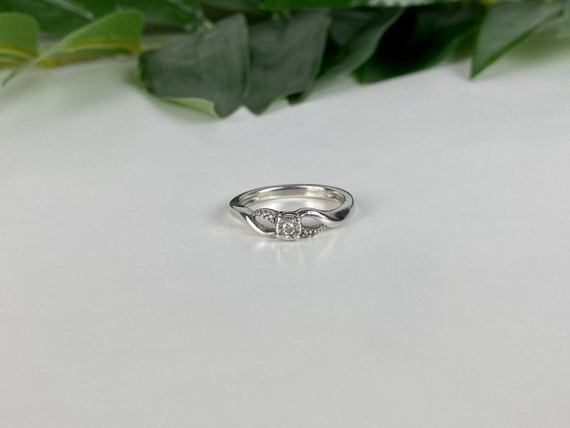 925 Sterling Silver White Sapphire Ring Size 6.5