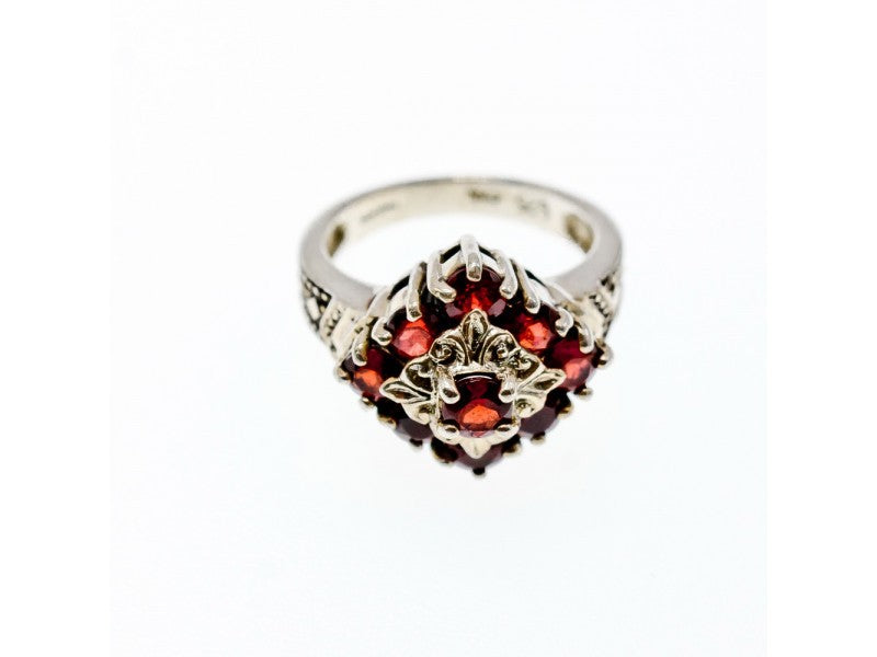 925 Sterling Silver Spessartine Ring Size 5.5