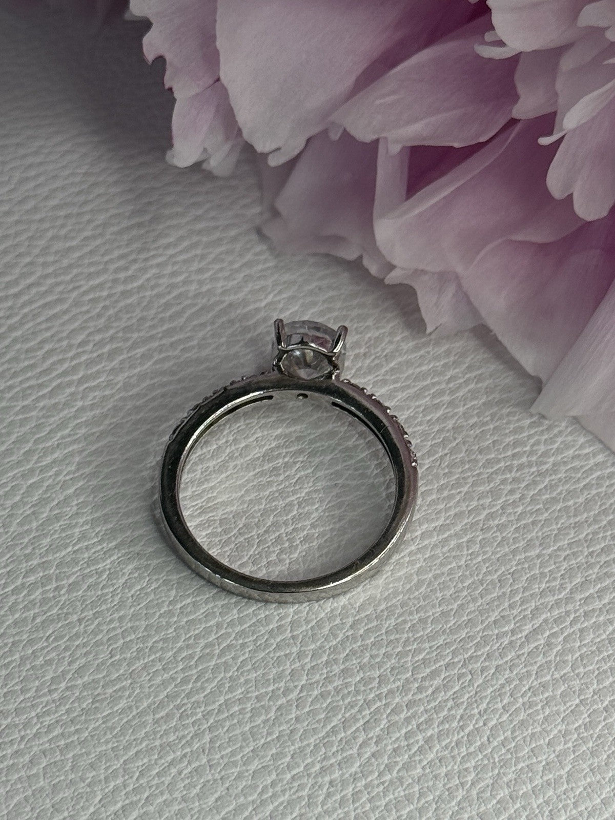 Shiny 925 Sterling Silver CZ Ring Size 10