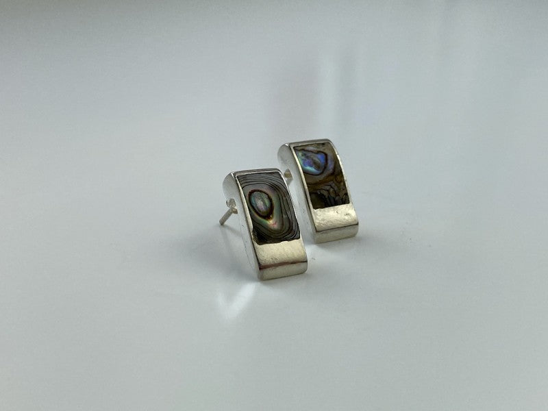 Vintage 925 Sterling Silver Haliotis Stud Earrings