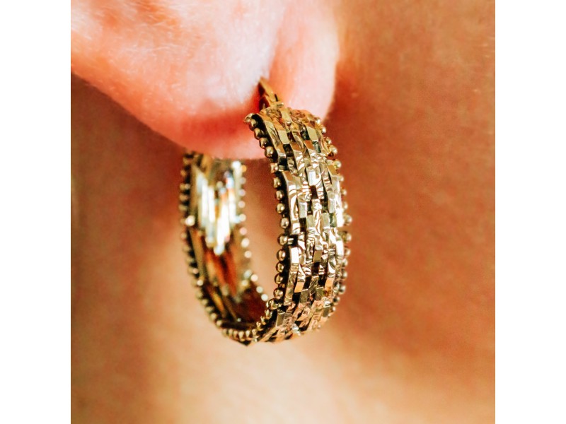 925 Sterling Silver Gold Plated Earrings Italy