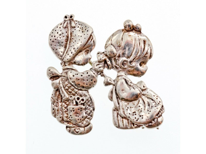 Vintage 925 Sterling  Silver "Girlfriends" Brooch