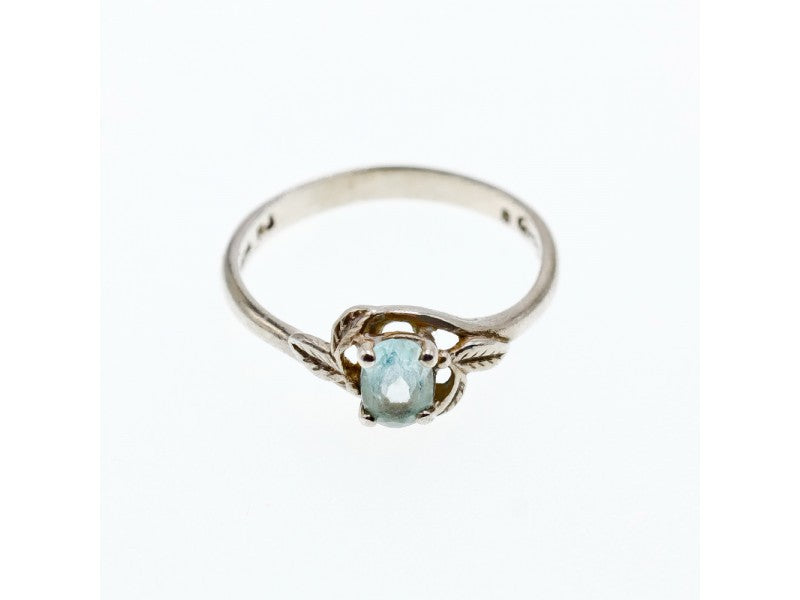 925 Sterling Silver Blue Topaz Ring Size 9