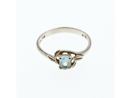 925 Sterling Silver Blue Topaz Ring Size 9