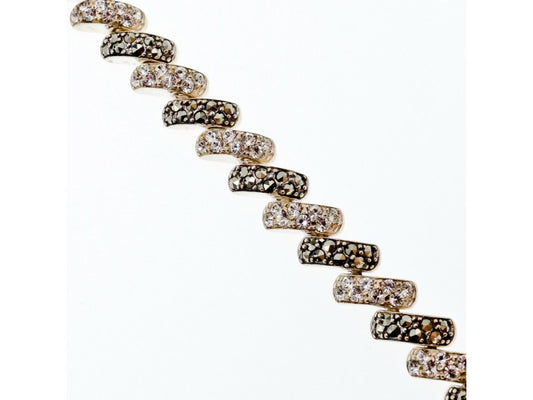 925 Sterling Silver CZ & Marcasites Bracelet