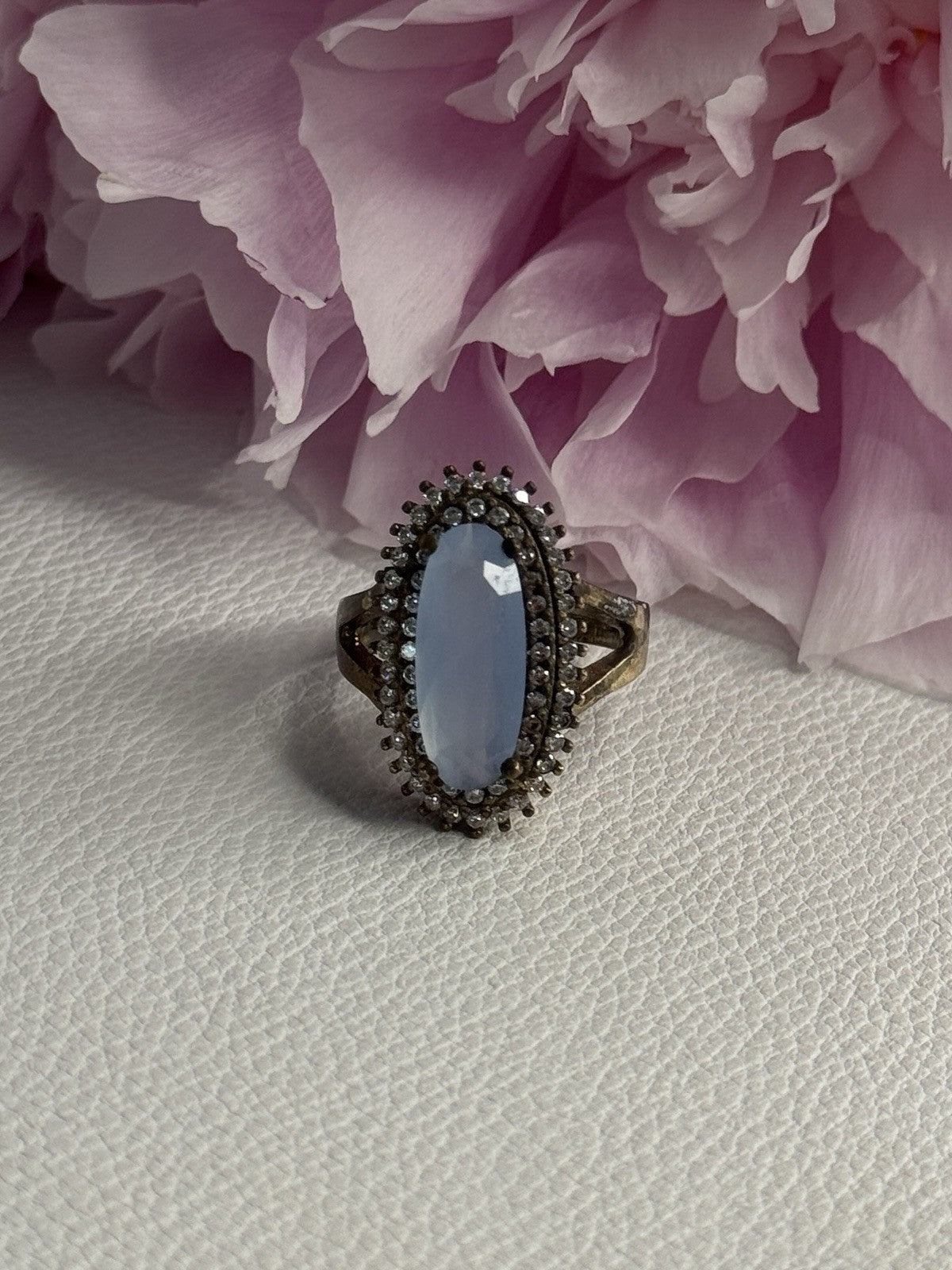 925 Sterling Silver Crystal & CZ Ring Size 9