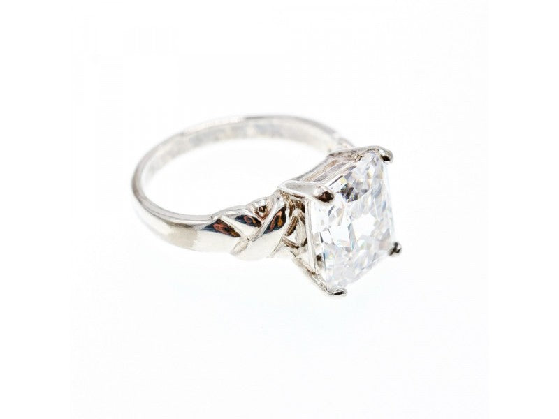 925 Sterling Silver CZ Ring Size 11.5