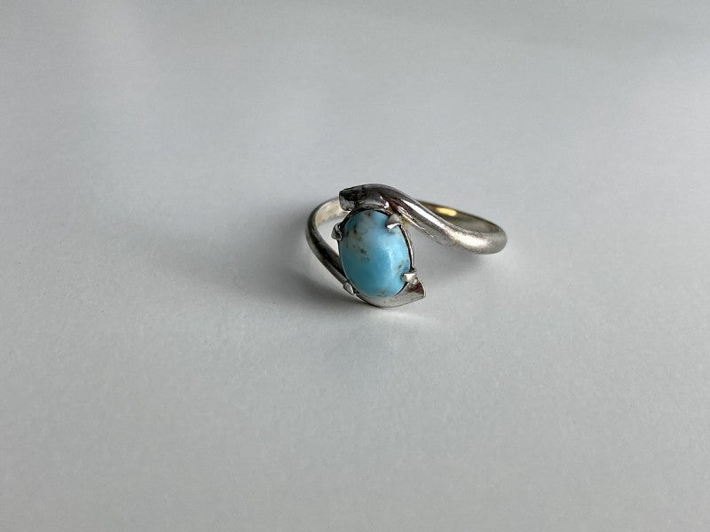 Vintage 925 Sterling Silver Larimar Ring Size 6.5