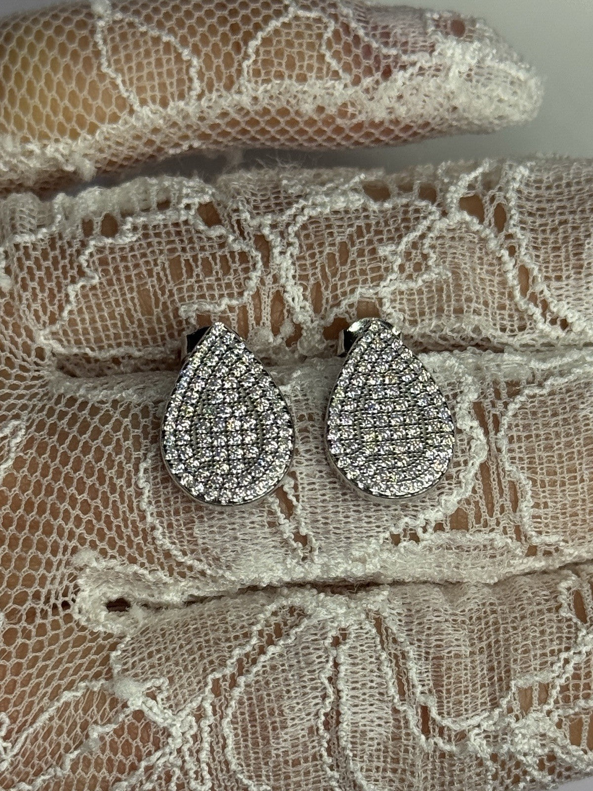 925 Sterling Silver Drop CZ Earrings Length 0.65 Inch