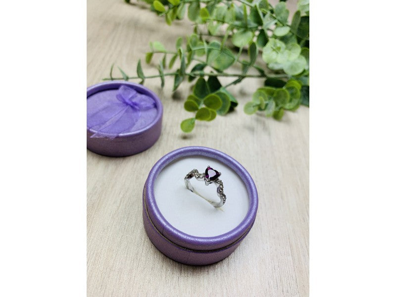 925 Sterling Silver CZ "Heart" Ring Size 6.5