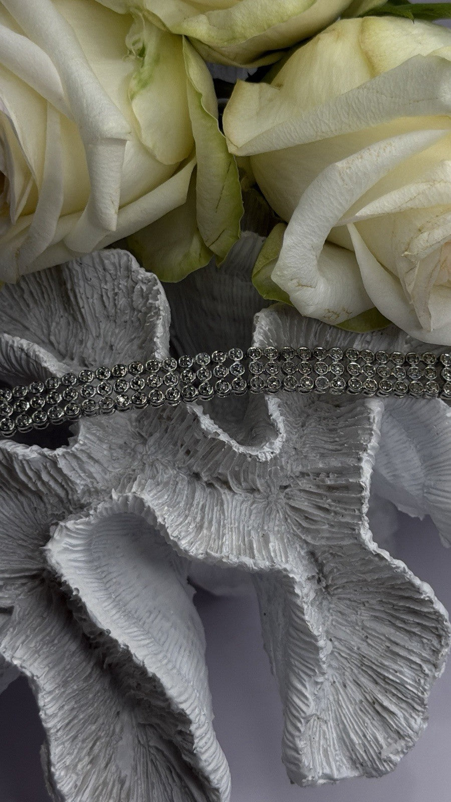 Elegant Multi Row 925 Sterling Silver Tennis Clear White Topaz Stones Bracelet 7