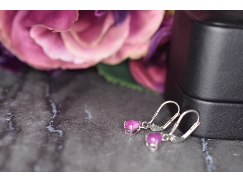925 Sterling Silver Pink Spinel Earrings