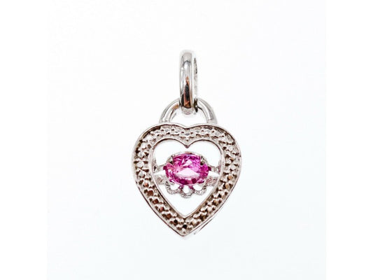 925 Sterling Silver Pink CZ "Heart" Pendant