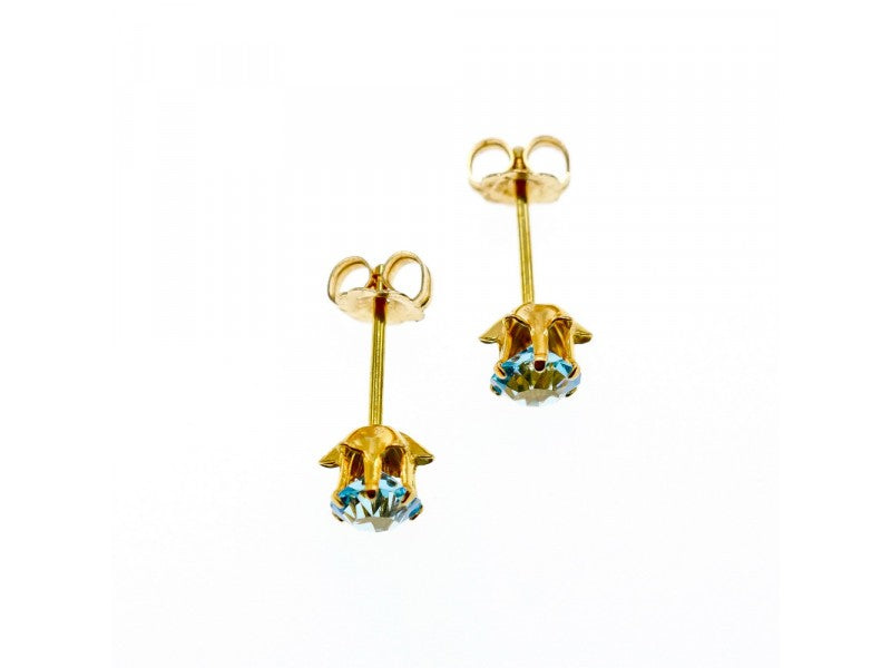 14K Yellow Gold Topaz Earrings