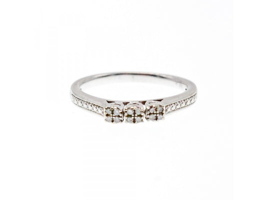 925 Sterling Silver White Topaz Ring Size 6.5