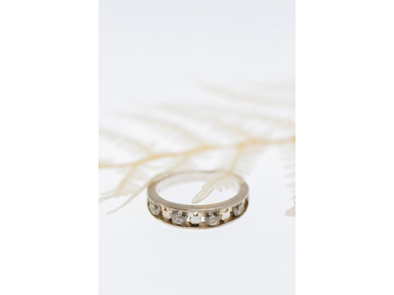 925 Sterling Silver White Topaz Ring Size 8 Disney