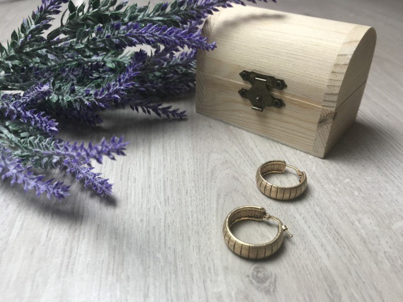 925 Sterling Silver Gold Plated Earrings Italy
