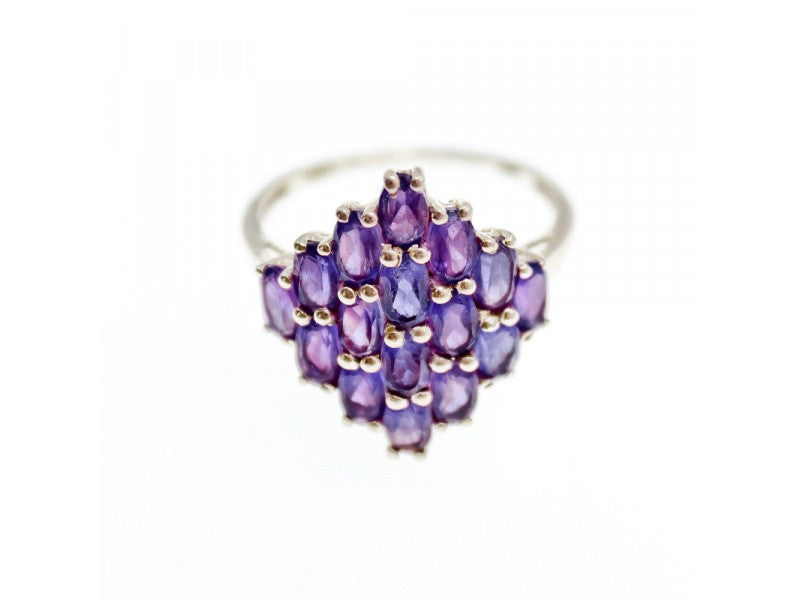 925 Sterling Silver Purple Tourmaline Ring Size 9.5