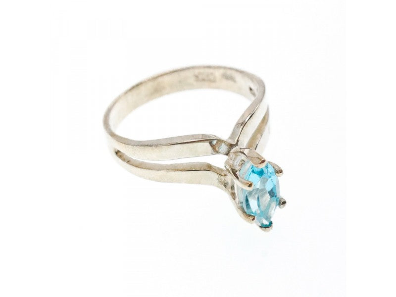 925 Sterling Silver Paraiba Tourmaline Ring Size 8
