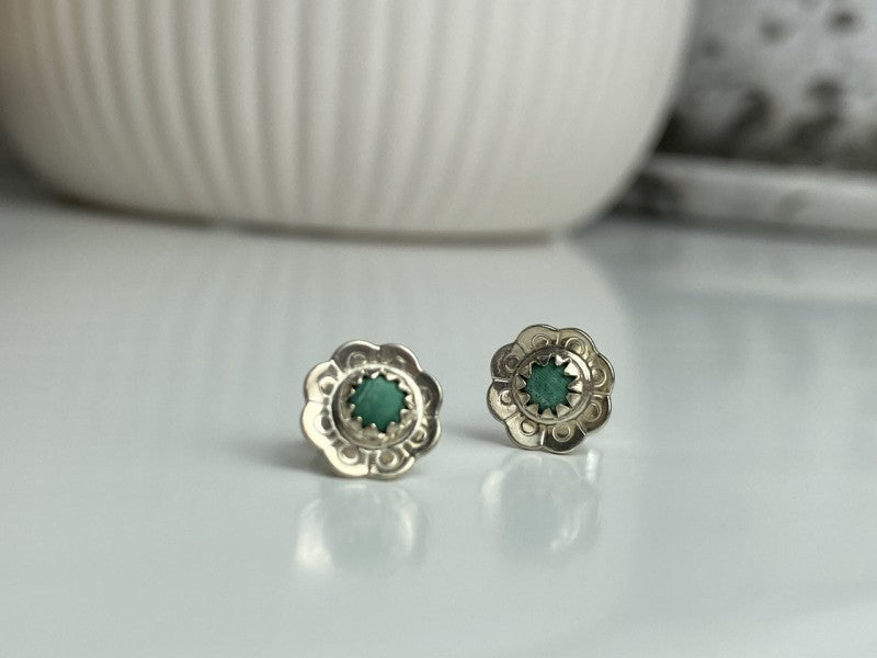 925 Sterling Silver Malachite Stud Earrings