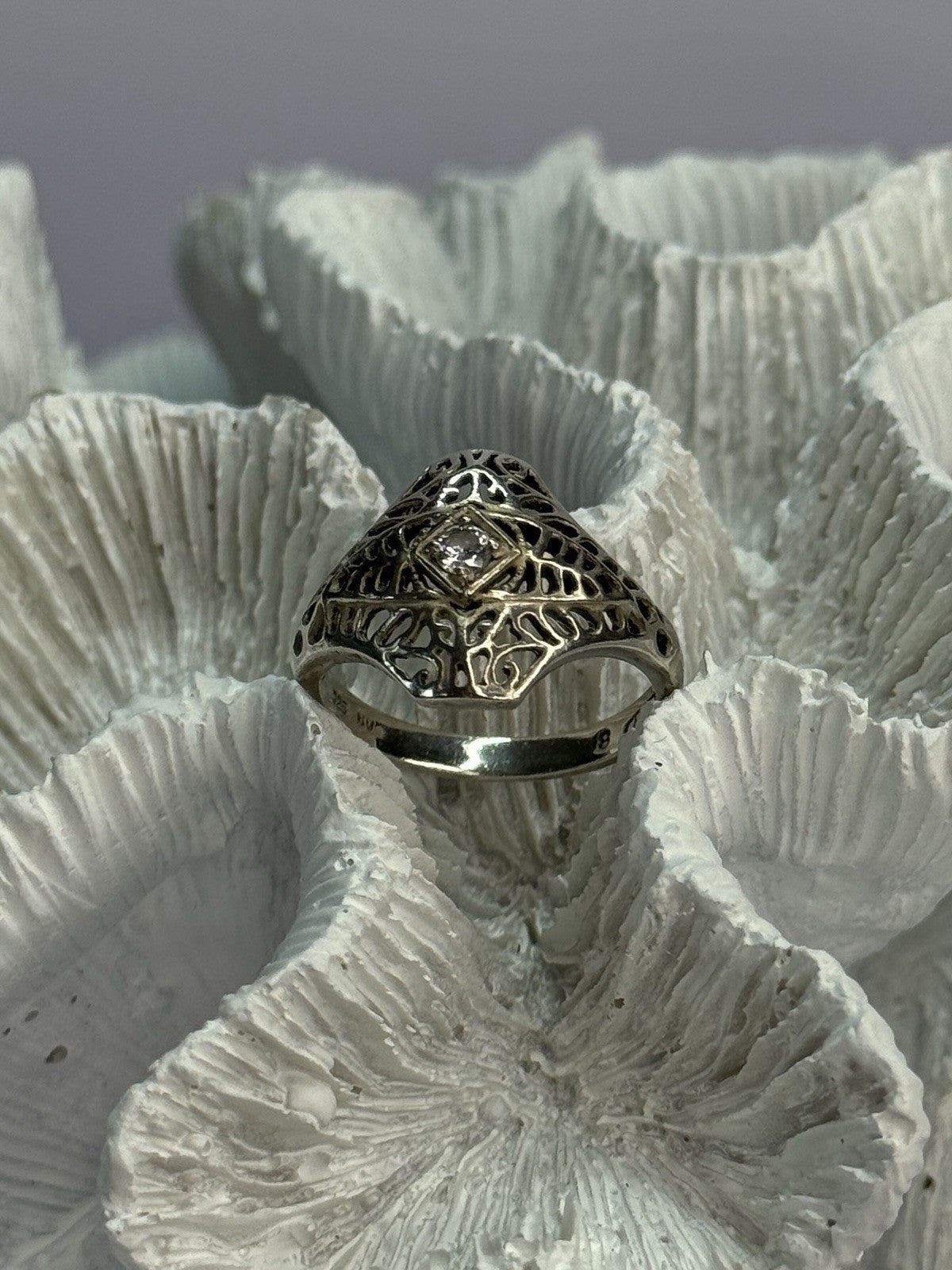 925 Sterling Silver Beryl Ring Size 8