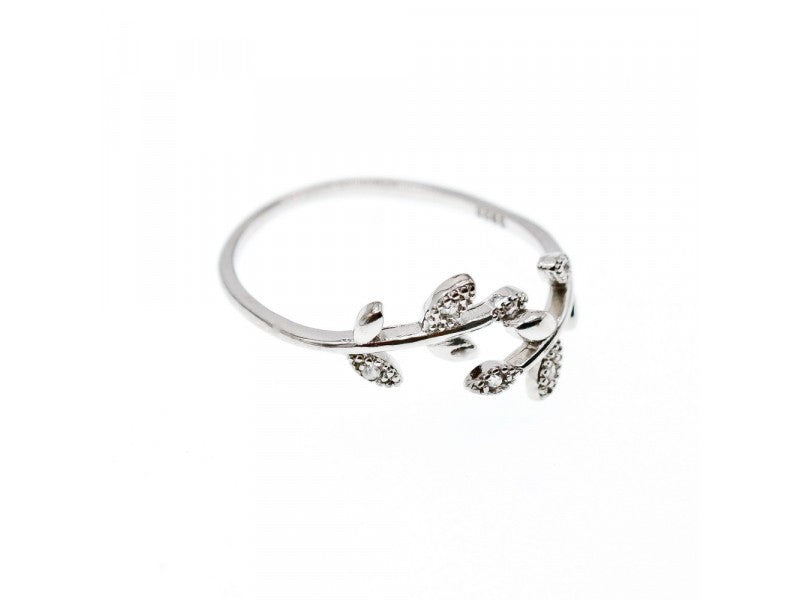 925 Sterling Silver CZ "Spring" Ring Size 7-8 ( Adjustable )