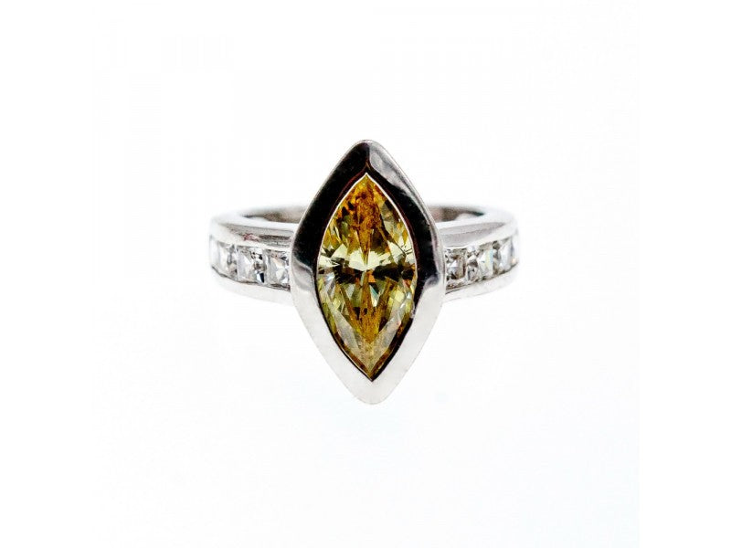 925 Sterling Silver CZ "Marquise" Ring Size 5.5
