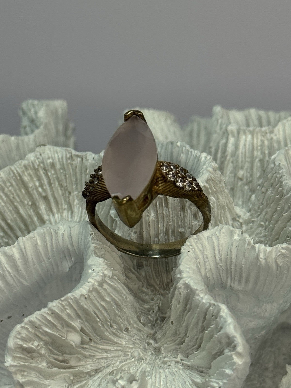 925 Sterling Silver Alpanite & CZ Ring Size 10.5