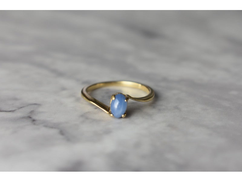 10K Yellow Gold Star Sapphire Ring Size 5.5