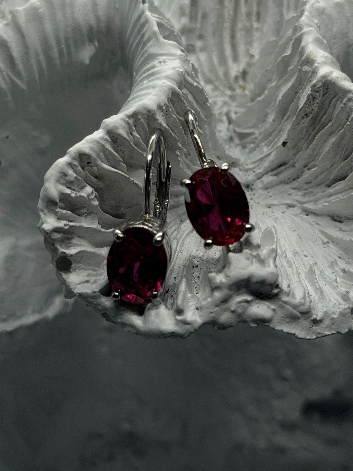 Lovely 925 Sterling Silver Pink Topaz Earrings