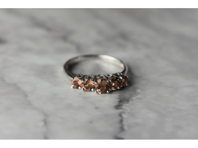 925 Sterling Silver Hessonite Ring Size 8