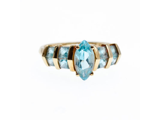 14K Yellow Gold Topaz Ring Size 9
