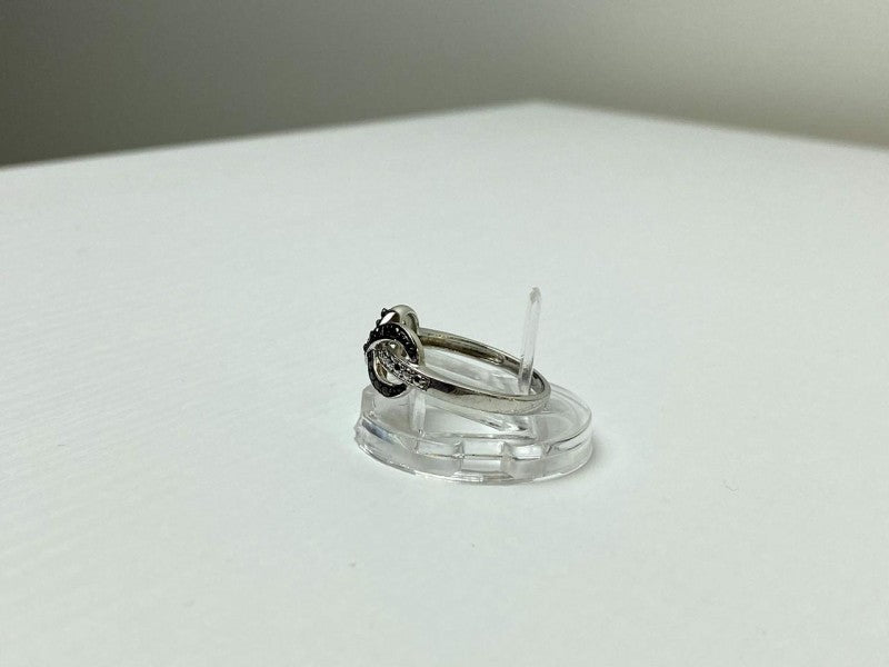 925 White & Blackened Sterling Silver Ring Size 7