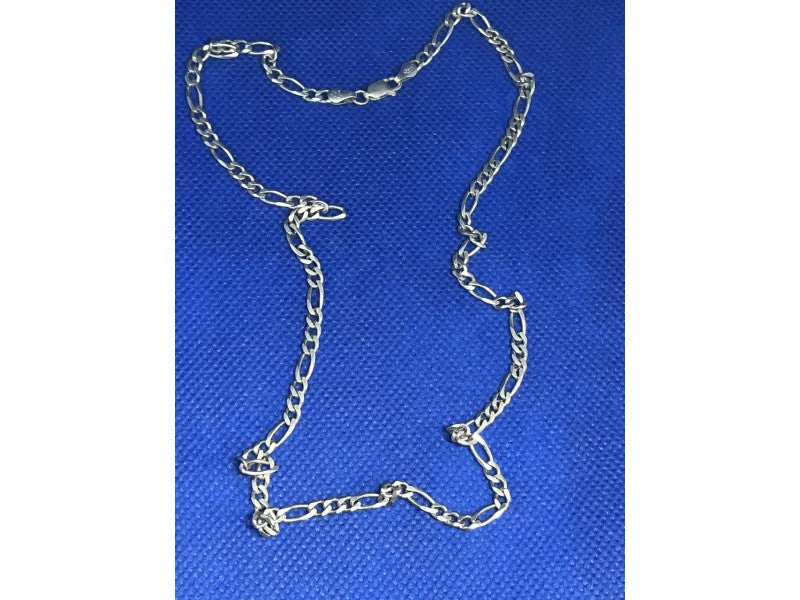 925 Sterling Silver Figaro Chain Italy 20.07 in