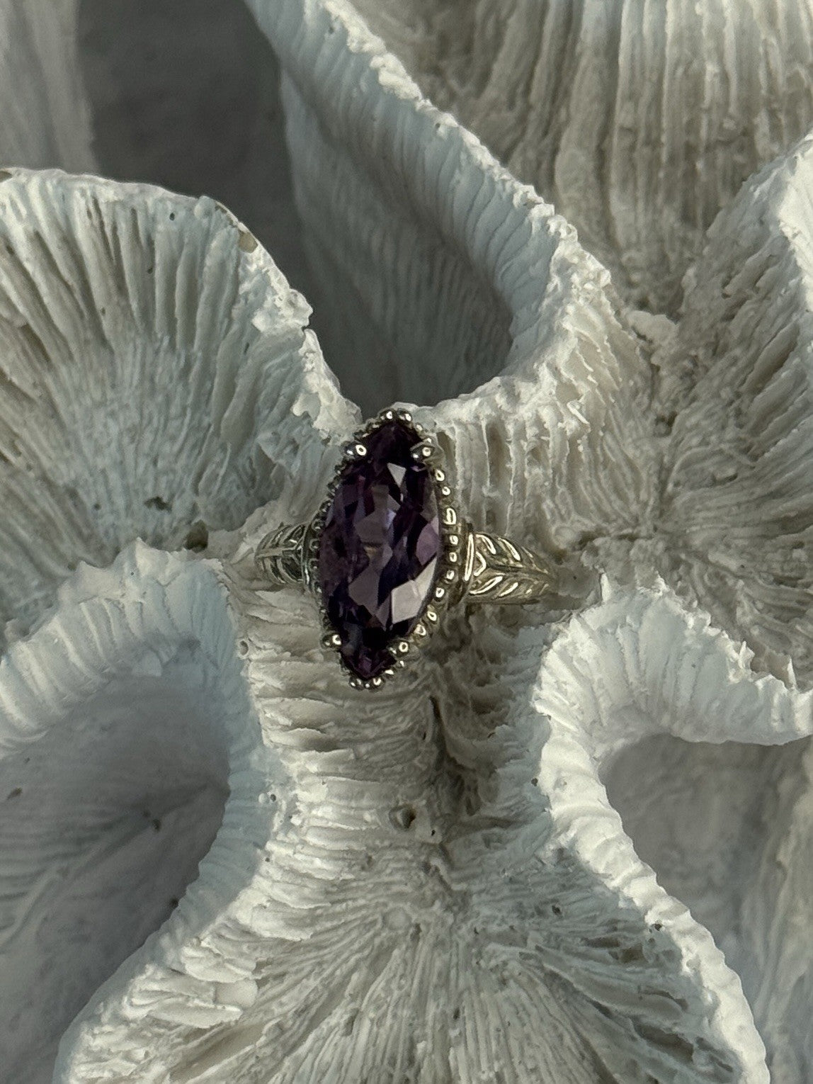 Kabana 925 Sterling Silver Amethyst Ring Size 5