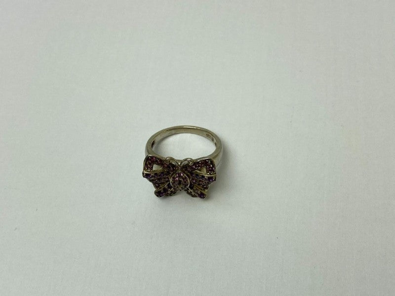 925 Sterling Silver Iolite & Pink Topaz "Butterfly" Ring Size 8
