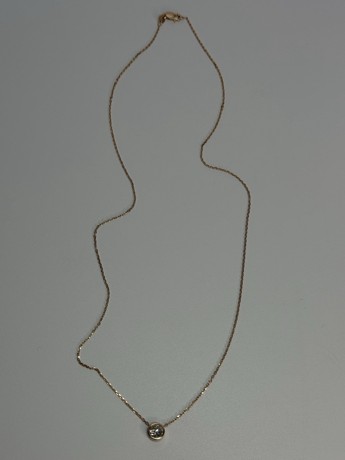 14K YELLOW GOLD DIAMOND 0.46 CARAT NECKLACE LENGTH 18 INCH