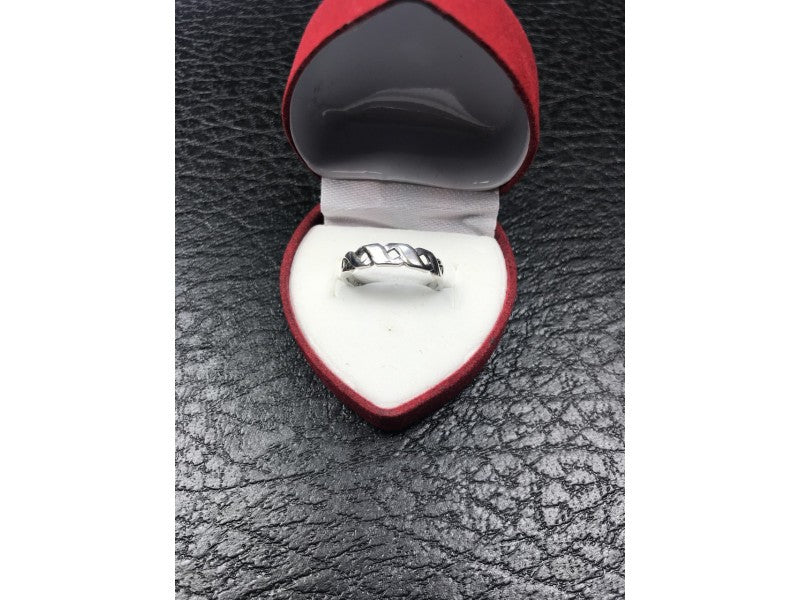 925 Sterling Silver Mother of Pearl Inserts Ring Size 5.5