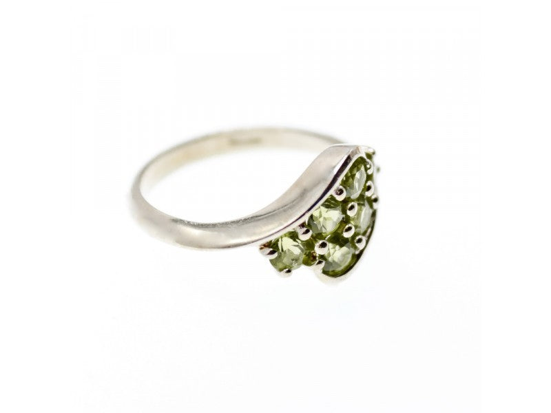 925 Sterling Silver Peridot Ring Size 9.5