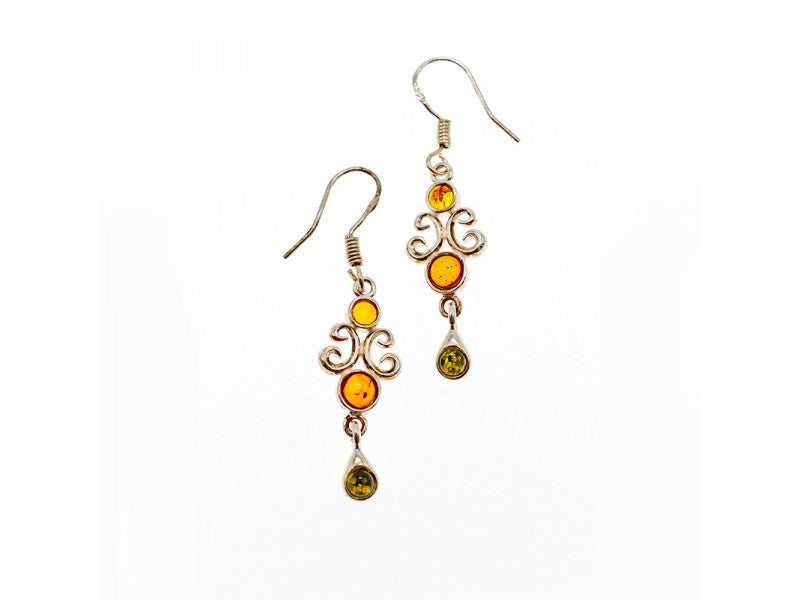 925 Sterling Silver Amber Earrings