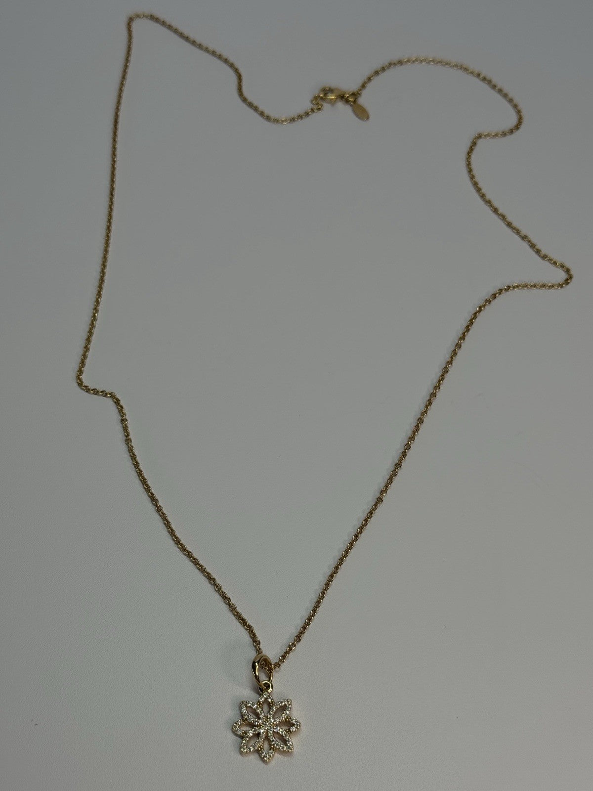 PANDORA 14K 585 YELLOW GOLD CZ NECKLACE LENGTH 23 INCH