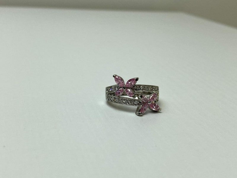 925 Sterling Silver CZ "Butterflies" Ring Size 6.5