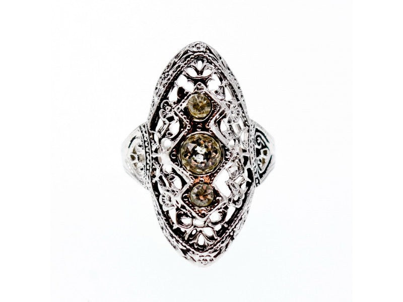 925 Sterling Silver Tourmaline Ring Size 6.5
