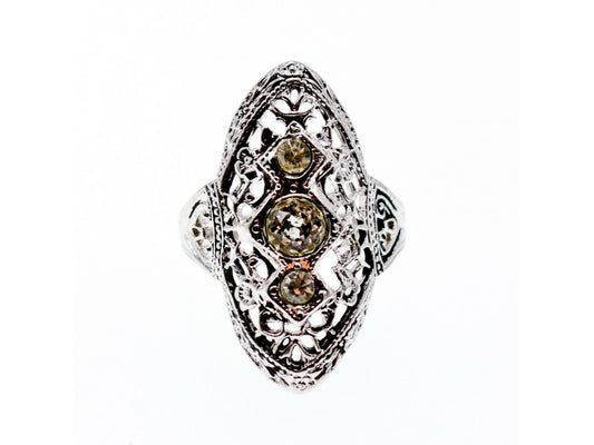 925 Sterling Silver Tourmaline Ring Size 6.5
