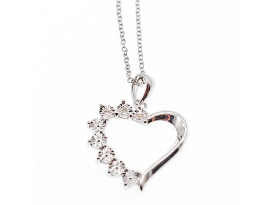 925 Sterling Silver "Heart" Chain With Pendant Italy