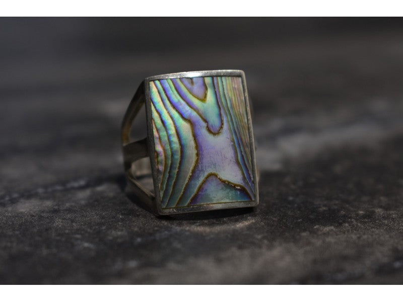 925 Sterling Silver Haliotis Ring Size 10