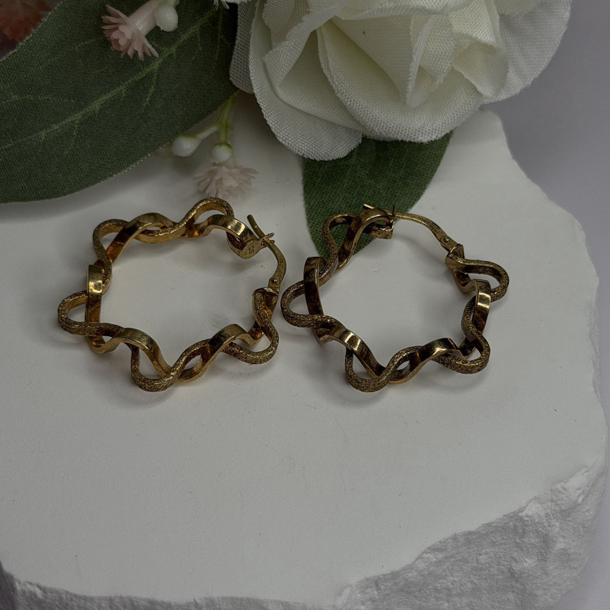 Italy 925 Sterling Silver Gold Plated Earrings