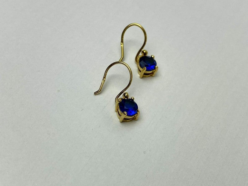 925 Sterling Silver Gold Plated Sapphire Spinel Earrings