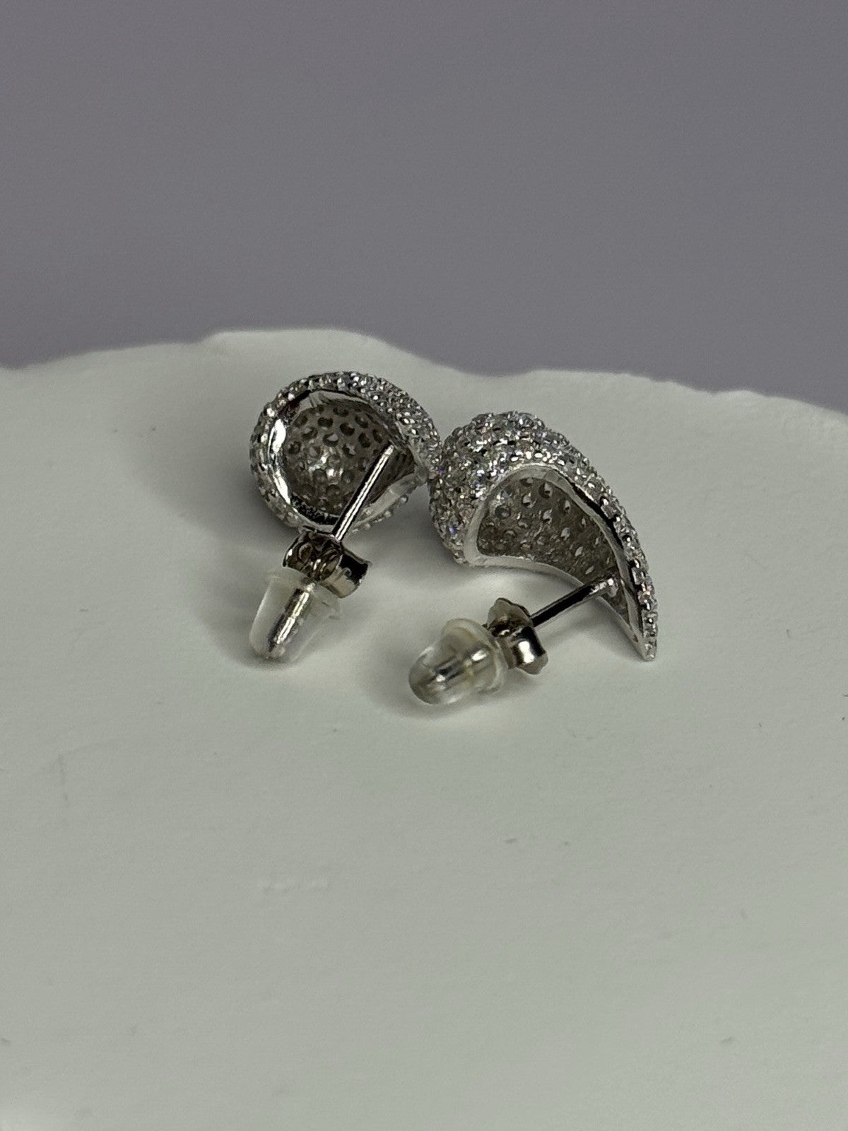 925 Sterling Silver Beautiful CZ Earrings Length 0.55